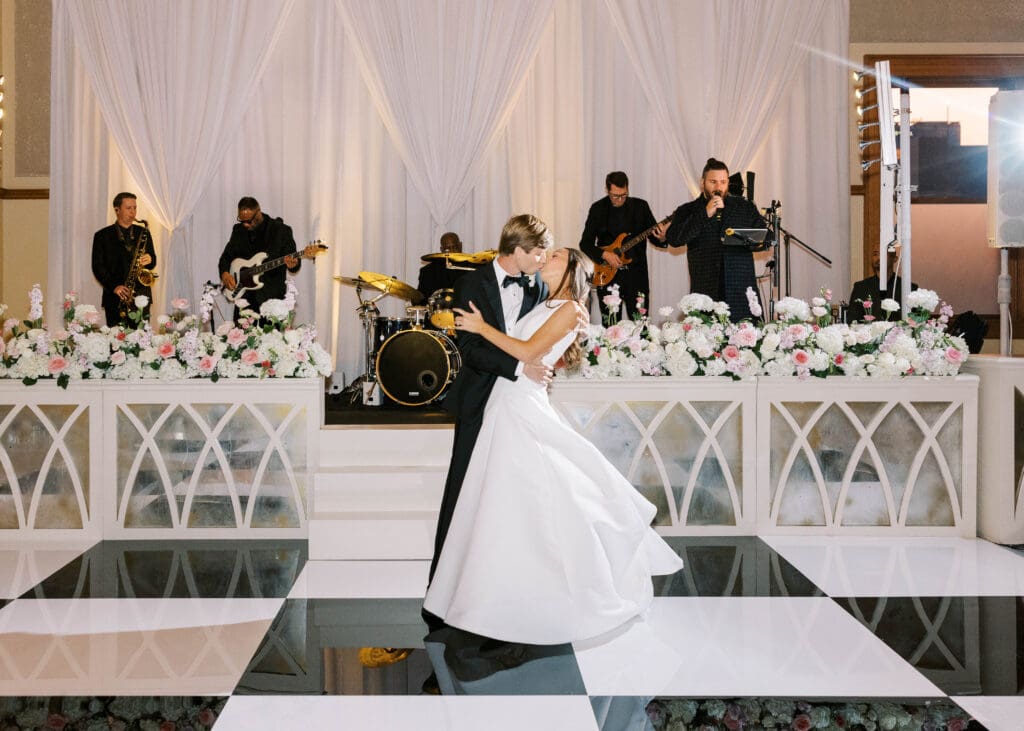 wedding couple kiss