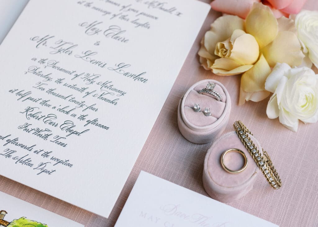 wedding flat lay