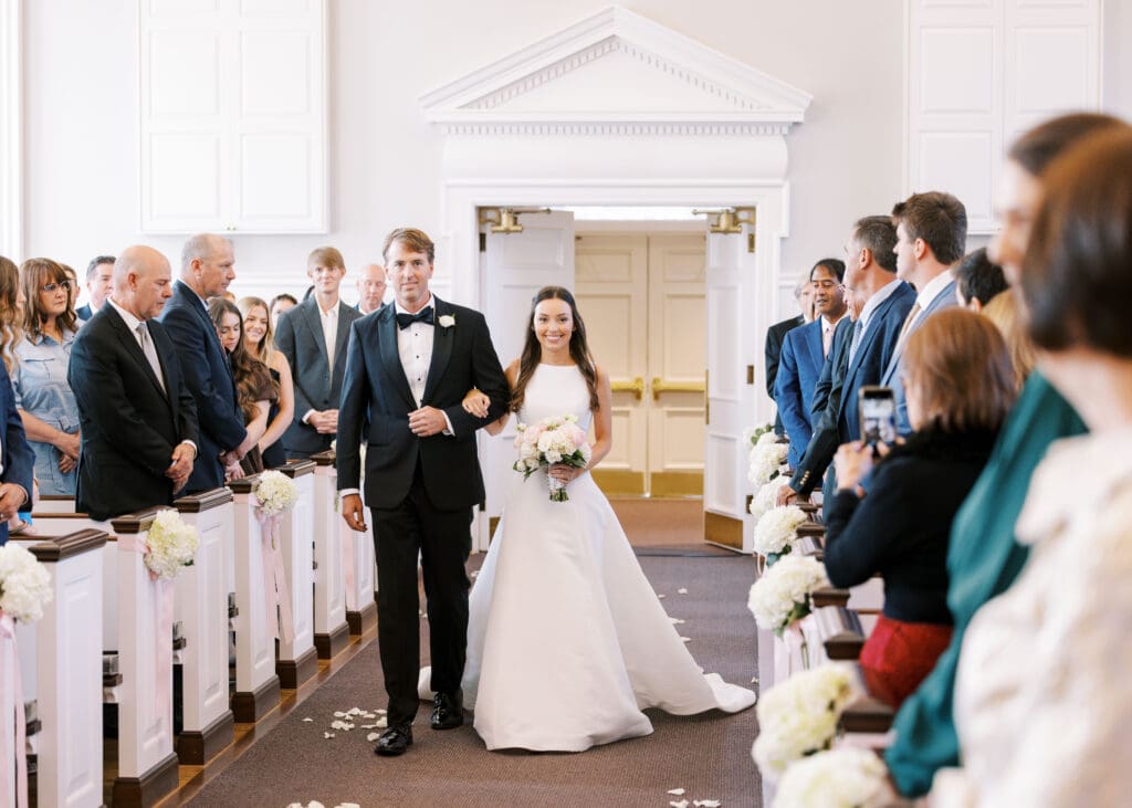 bride walking down aisle