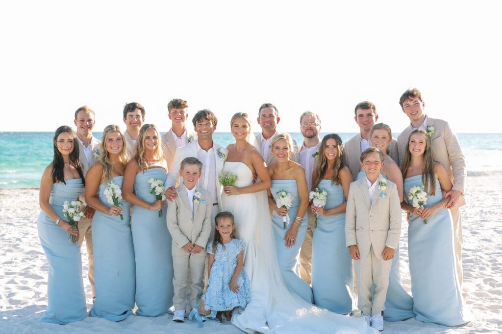 wedding party at beach