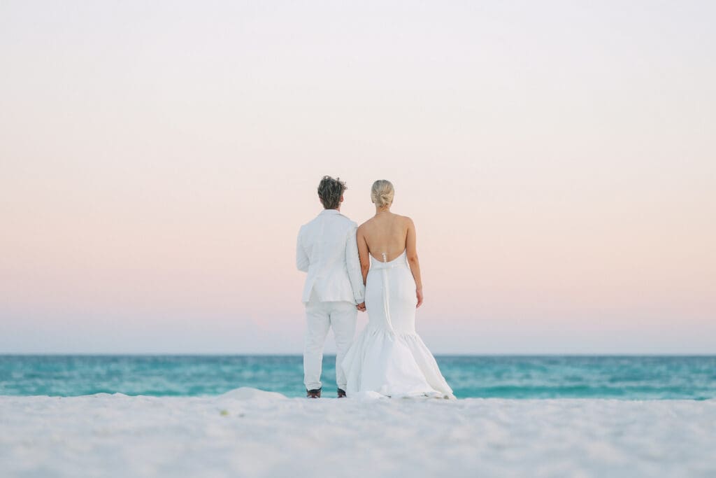 beach sunset wedding