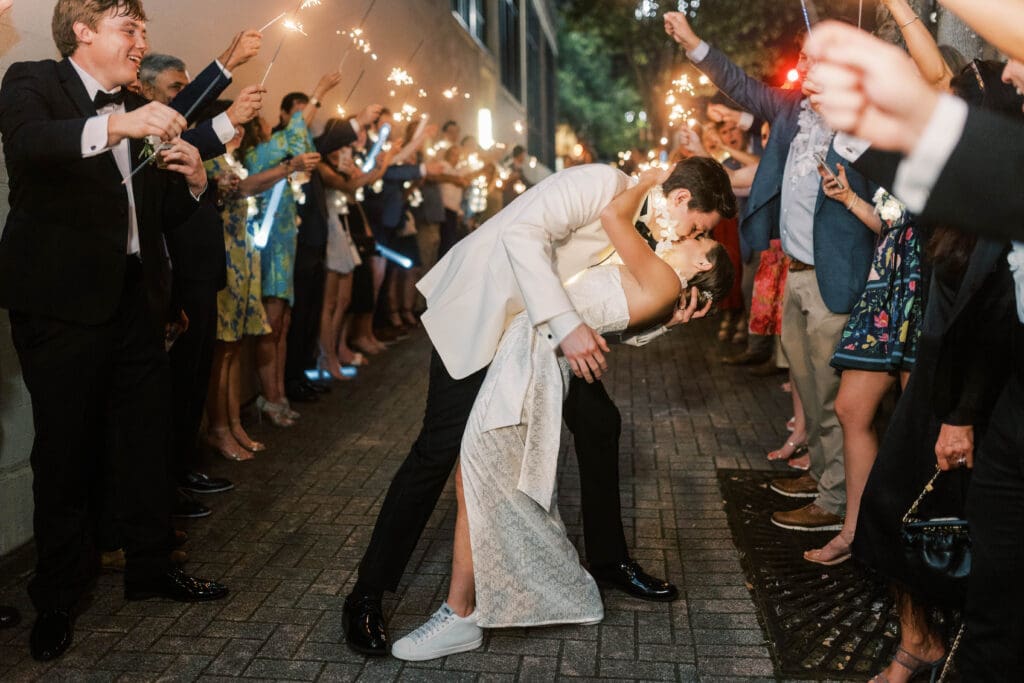 wedding couple sparkler exit